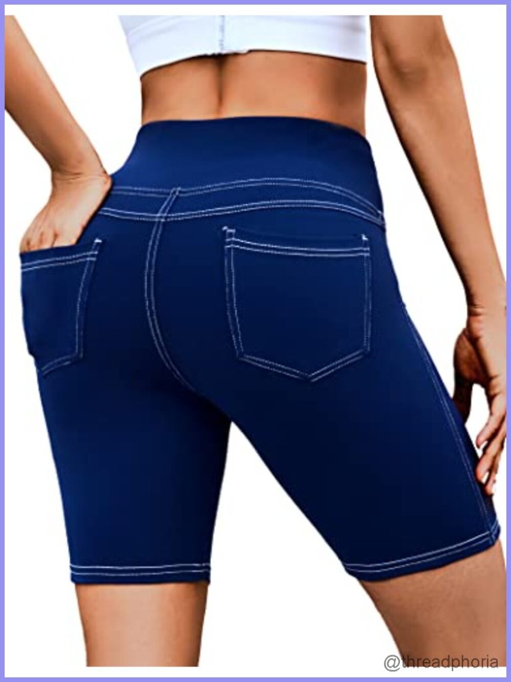 High Waisted Yoga Biker Shorts with Pockets for Women